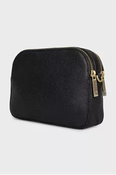 Animal print leather crossbody