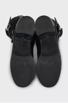 Black quilted leather boots