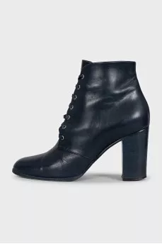 Blue leather ankle boots Interlocking