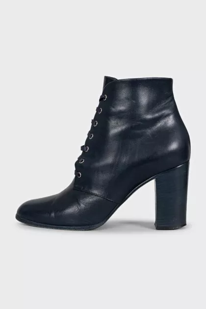 Blue leather ankle boots Interlocking