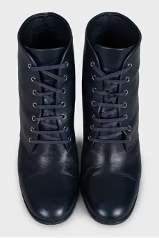 Blue leather ankle boots Interlocking