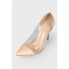 Stiletto heels with transparent inserts