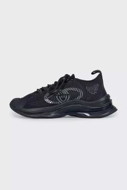 Black textile Run sneakers