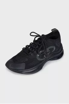 Black textile Run sneakers