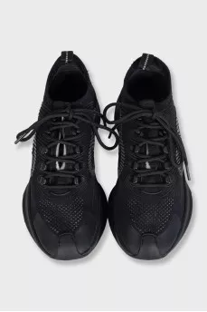 Black textile Run sneakers