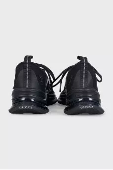 Black textile Run sneakers