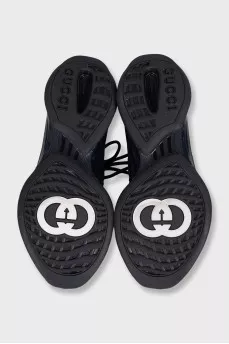 Black textile Run sneakers