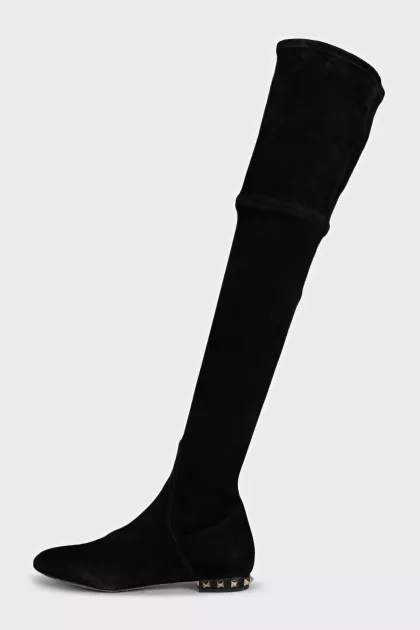 Черные ботфорты Rockstud