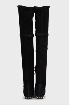 Черные ботфорты Rockstud