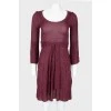 Bordeaux dress with belt