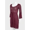Bordeaux dress with belt