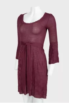 Bordeaux dress with belt