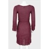 Bordeaux dress with belt