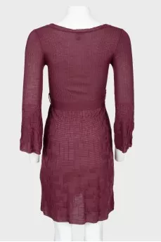 Bordeaux dress with belt
