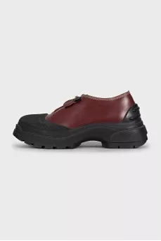 Short red leather boots