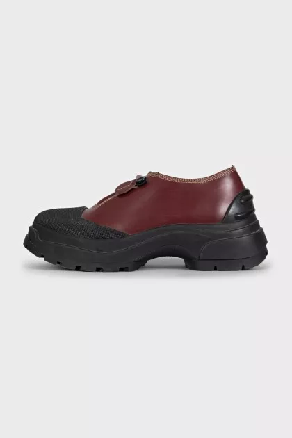 Short red leather boots