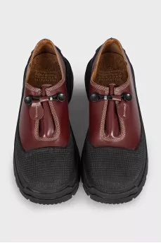 Short red leather boots