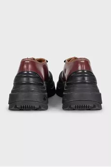 Short red leather boots