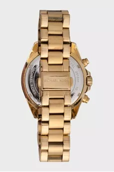 Gold watch with black dial