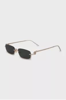 Narrow sunglasses with green tint