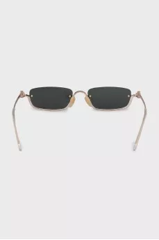 Narrow sunglasses with green tint