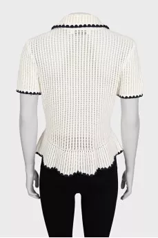 Short sleeve button-down cardigan
