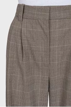 Wide-leg trousers with a checkered print