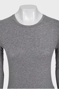Slim-fit long sleeve t-shirt in grey