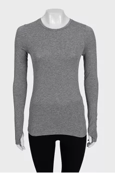 Slim-fit long sleeve t-shirt in grey