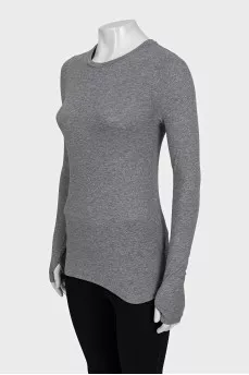 Slim-fit long sleeve t-shirt in grey
