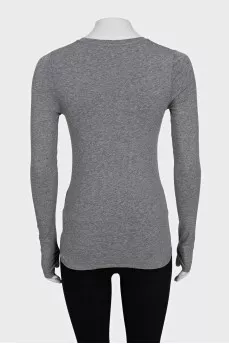 Slim-fit long sleeve t-shirt in grey