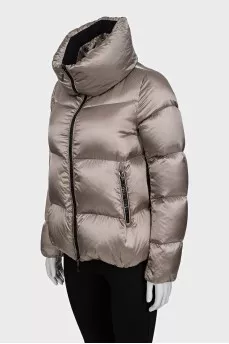 Brown down jacket with pockets