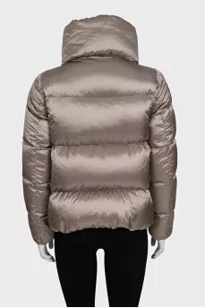 Brown down jacket with pockets