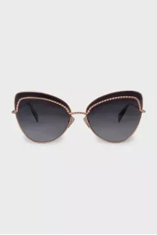 Sunglasses with a gold braided design