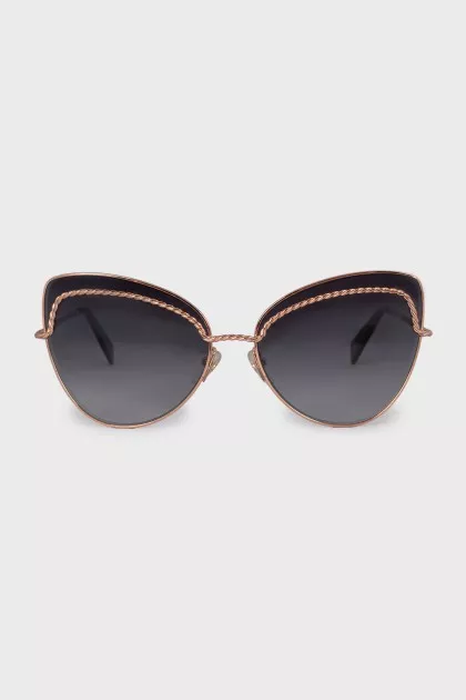 Sunglasses with a gold braided design