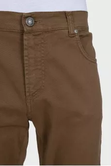 Men's brown straight-leg jeans with tag