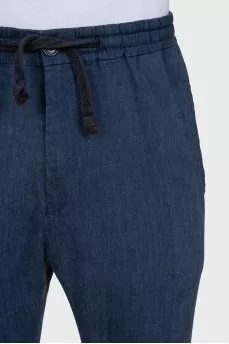 Men's dark blue straight-leg trousers