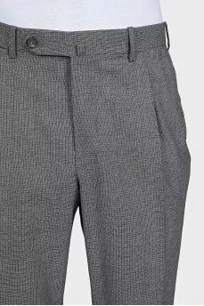 Men's grey tapered wool trousers