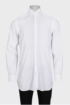 Men's straight-cut shirt with matching stripes