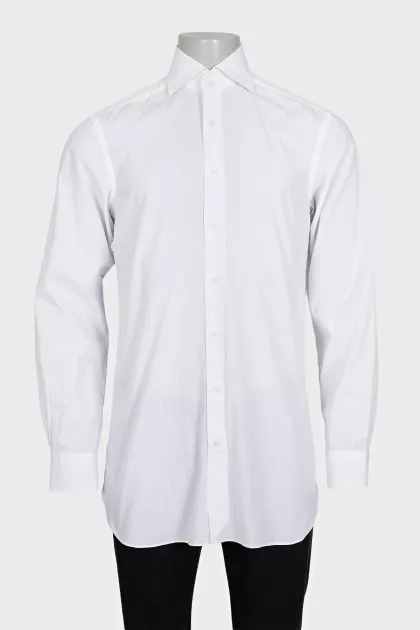 Men's straight-cut shirt with matching stripes