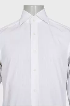 Men's straight-cut shirt with matching stripes