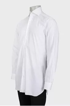Men's straight-cut shirt with matching stripes