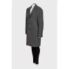 Fitted wool coat with pockets