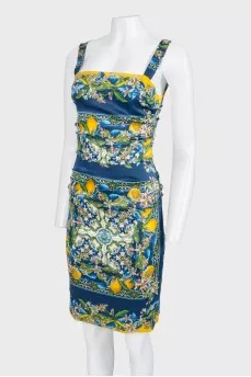 Silk dress in a flower print