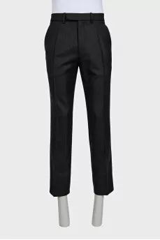 Black men's straight-leg trousers with creases