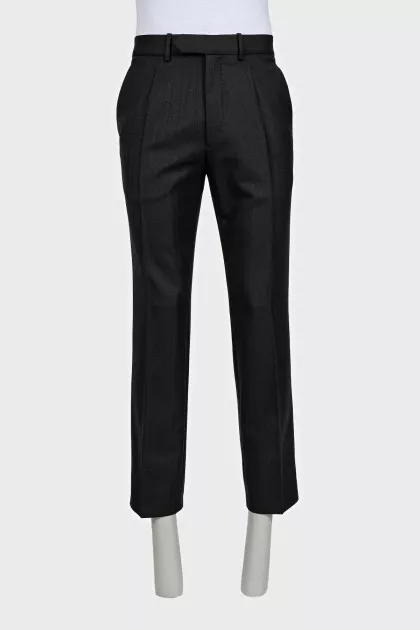 Black men's straight-leg trousers with creases