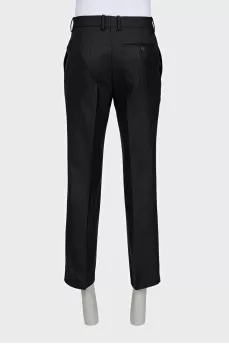 Black men's straight-leg trousers with creases