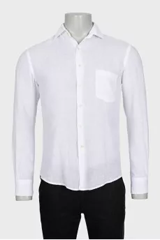 Men's linen shirt with patch pocket