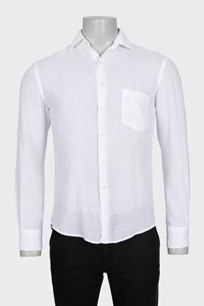 Men's linen shirt with patch pocket