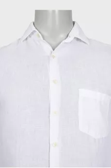 Men's linen shirt with patch pocket